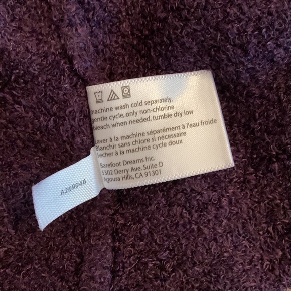 Barefoot Dreams Bamboo Chic Lite Purple Open Front Cardigan XXS/XS - Picture 5 of 5